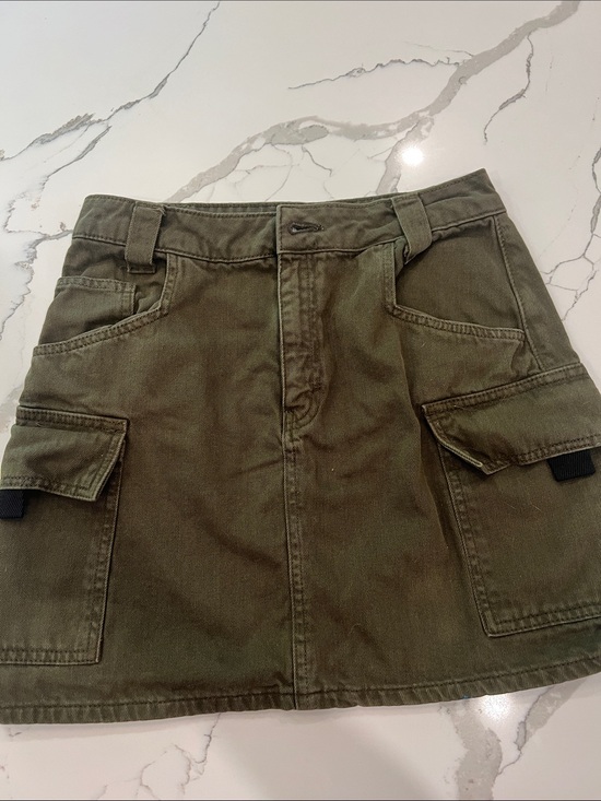 Topshop Dresses & Skirts - Topshop Women’s Olive Green Denim mini skirt